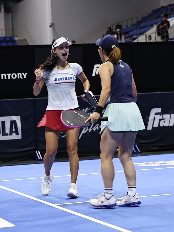 佐脇京(Kei Sawaki)― ダブルスでのポイント後、パートナーと喜びのガッツポーズ|PPA ASIA 500 Sansan TOKYO OPEN 2026